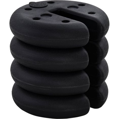 AMXCNOY Poids pour tente de réception ou pavillon, lest pouvant contenir jusqu'à 5 kg, en plastique PEHD noir, Ø25 x 6 cm, pour un ancrage stable de la tente.
