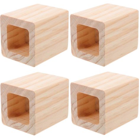 Ensemble de 8 cales rehaussantes pour pieds de canapé en bois (blocs carrés) (1/5)