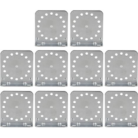 10 Supports d'angle galvanisés, équerres de fixation pour clôture électrique sur tige ronde. Lot de 10 pièces.