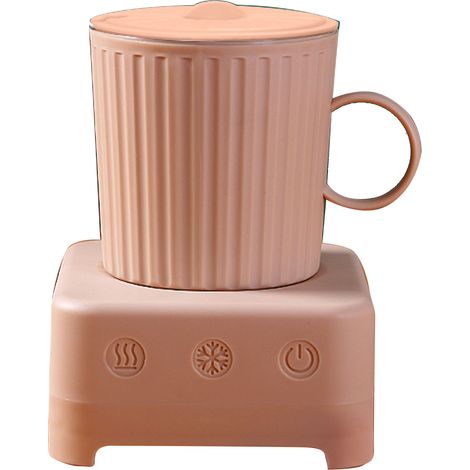 Ortviai Tasse Réfrigérante Électrique pour Boissons – Refroidissement Rapide & Chauffage Constant, Rose