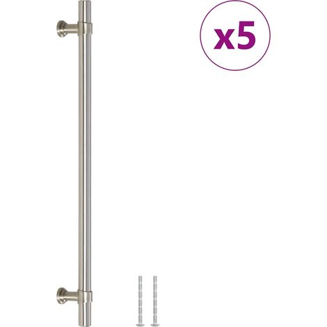 Poignées d'armoire 5 pcs Poignée de meuble argenté 224 mm acier inoxydable CFW94155 (1/5)