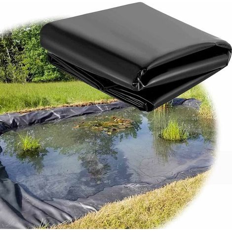 Bâche pour bassin, couverture de bassin 3 x 5 m, membrane renforcée en PEHD 0,2 mm, grand bassin à poissons, résistante à la déchirure, bâche agricole noire, bassins à carpes koï - RWLiner pour bassin (1/5)