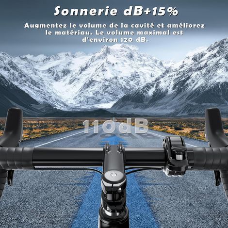 Sonnette de vélo Adulte, Mini Sonnette en Alliage d'aluminium Super Puissante, Klaxon vélo étanche Compatible Guidon 22,2-31,8 mm pour VTT, Vélo de Route et Vélo Électrique (1/4)