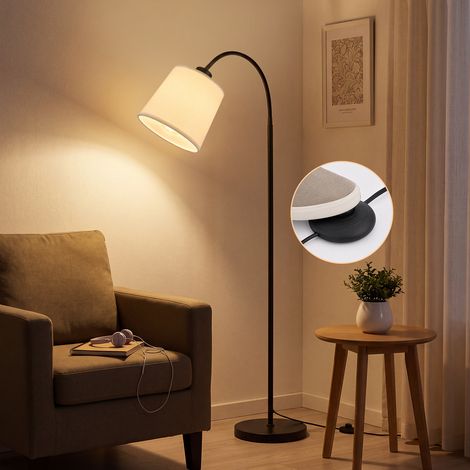 GBLY Stehlampe Wohnzimmer Standleuchte 160CM 360° drehbarer beige Lampenschirm mit Fußschalter E27 Fassung Leselampe Modern Stoff für Kinderzimmer Garderobe (1/5)
