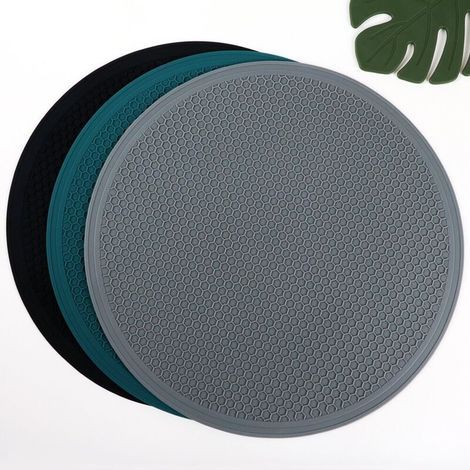 3 tapis en silicone résistant à la chaleur, bases rondes de 30 cm pour pots (1/5)