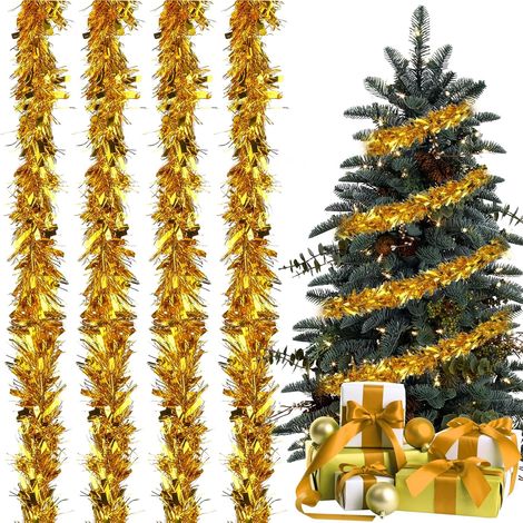 Or， 4 Pièces Guirlande Noël, Guirlande Noel Sapin, Guirlande de Décoration Noël, pour Décoration de Fête de Noël Sapin Intérieures et Extérieures (1/5)
