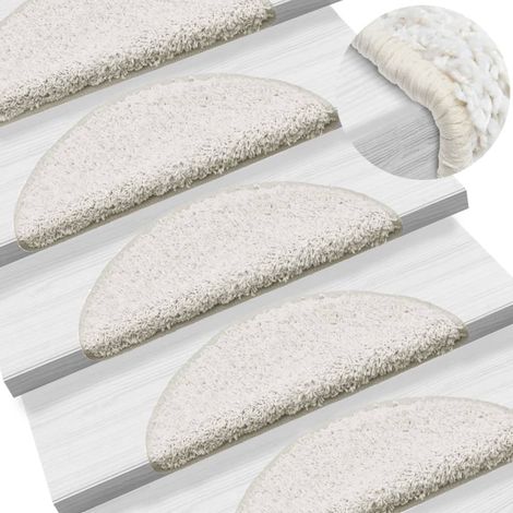 INLIFE 15 pcs Tapis d'escalier Blanc 56 x 20 cm (1/5)
