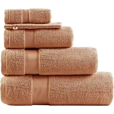 Lot de 4 Gants de Toilette en Coton ,650Gsm, Terracotta, 3474cm