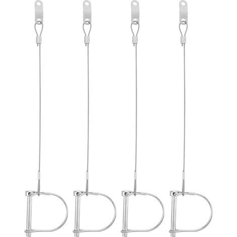 Trailer Hitch Pin 6 3x50 mm Anti Loss Rope Set of 4 Pieces (1/5)