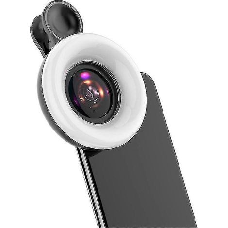 Lampe frontale portable pour téléphone portable avec objectif macro 15x et clip pour selfies, idéale pour les voyages. (1/5)