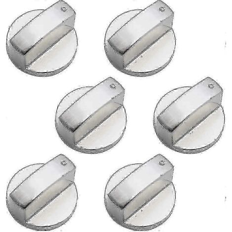 Lot de 6 boutons de commande universels en métal pour cuisinière à gaz (6 mm), haute qualité. (1/5)