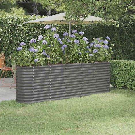 vidaXL Jardinera arriate acero galvanizado gris 224x40x68 cm (1/5)