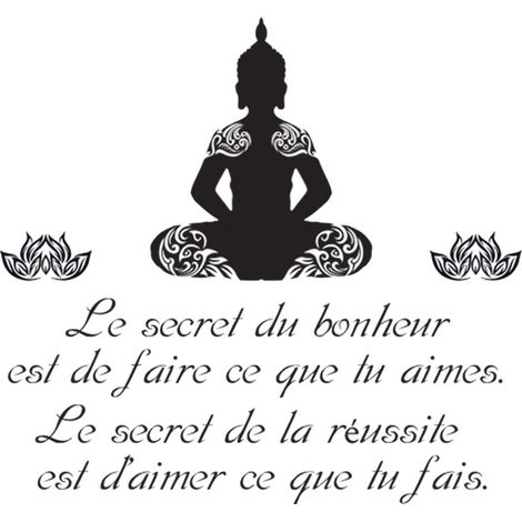 Stickers muraux zen citation 20 x 70 cm – Dimensions appliquées 33.5 x 71.5 cm – Décoration intérieure apaisante – Pour surfaces lisses – Sud Trading (1/2)