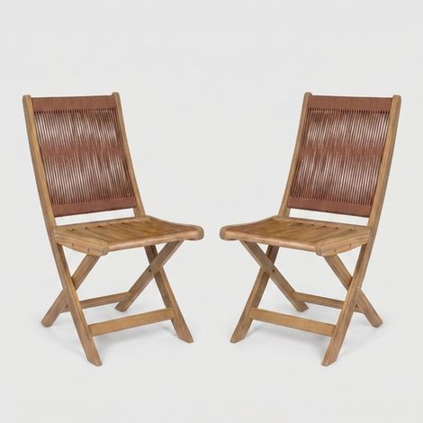 Set de 2 sillas plegables de madera para exterior Danubio - Rojo (1/3)