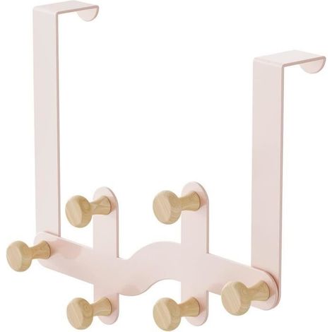 Patère sans nom – Kleiderhaken in Rosa – 6 Haken – Bohrfreie Montage – Belastbarkeit 20 kg