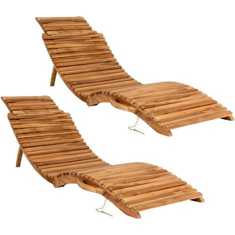 2 Chaises longues en teck ARRIETA