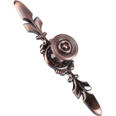Poignée de meuble européenne en bronze rouge pour tiroir, armoire, bureau et porte, poignée de tirage décorative pour la maison (1/5)