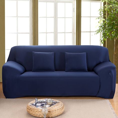 Housse de canapé élastique et anti-poussière / housse de coussin (pour canapé deux places) (1/5)