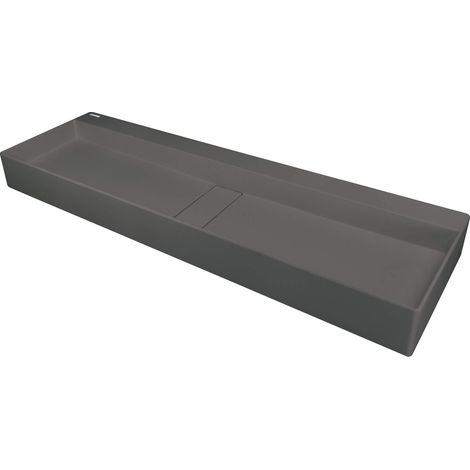 Lavabo in granito d'appoggio con copripiletta finitura antracite metallizzato 120x40 cm - Vetox
