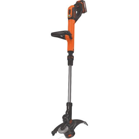 Black & Decker – Coupe-bordures à batterie 18V – 4Ah – Largeur de coupe 26cm – Tête pivotante pour zones difficiles d'accès – Poignée télescopique (1/5)