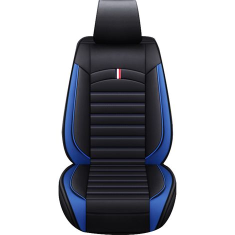 Insma – Housse de siège avant de voiture en cuir PU – Couleur bleu – Tapis de protection universel – Confortable et respirant