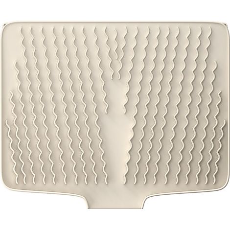 Alfombrilla de silicona para encimeras de cocina, con bandeja de drenaje integrada y superficie antideslizante (blanca, 1 unidad). (1/5)