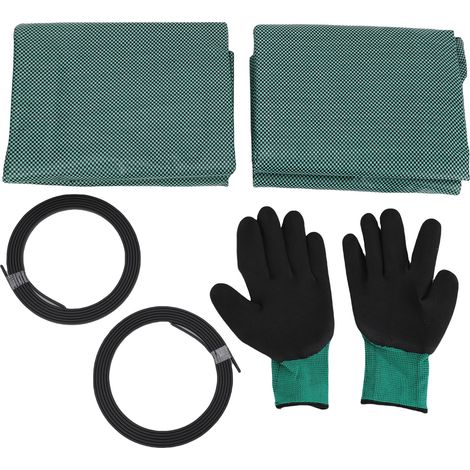 2 sacs jardin pelouse 500L réutilisables – Grands déchets cour avec gants jardinage feuilles débris intérieur extérieur sans couvercle (1/2)