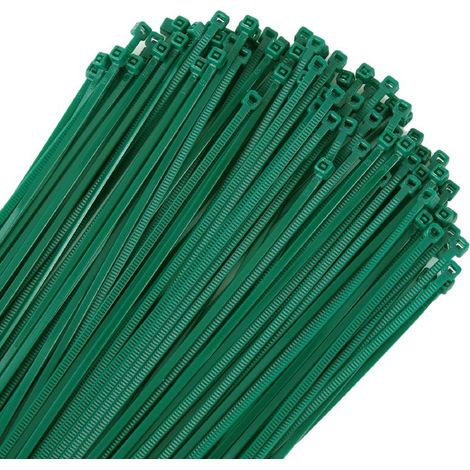 6 Zoll (15 cm) lange, grüne, selbstsichernde Kabelbinder aus Nylon (3 mm, dunkelgrün, 100 Stück) für multifunktionale Gartengeräte (1/5)