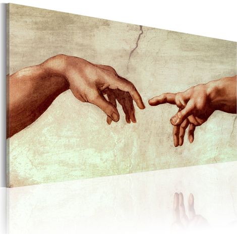 Quadro dipinto - La creazione di Adamo: frammento - 120x60