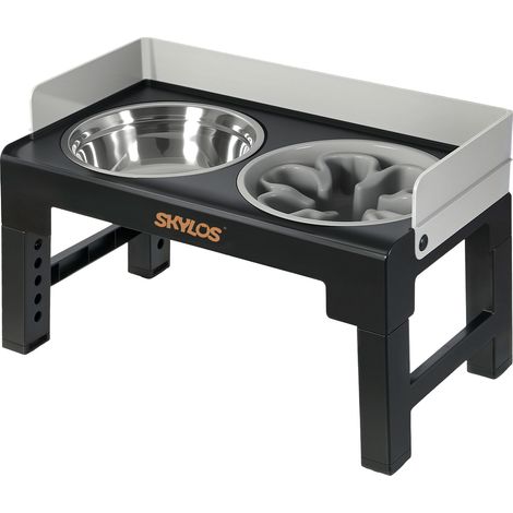 Skylos Raised Dog Bowls Elevated Pet Feeder 6 Height Slow Food Water Feeding (1/5)