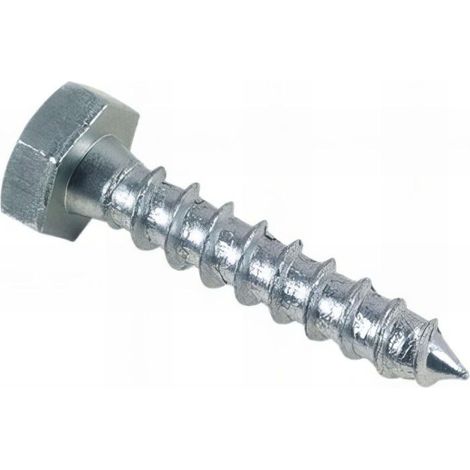 Tirefond bois tête hexagonale 6 x 25 mm Zingué - Boite de 200 pcs - TIR0602502B