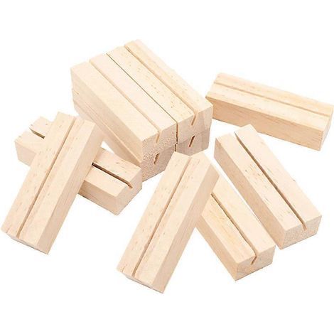 Lot de 10 supports photo en bois, porte-photos et porte-mémos faits main.-M (1/2)