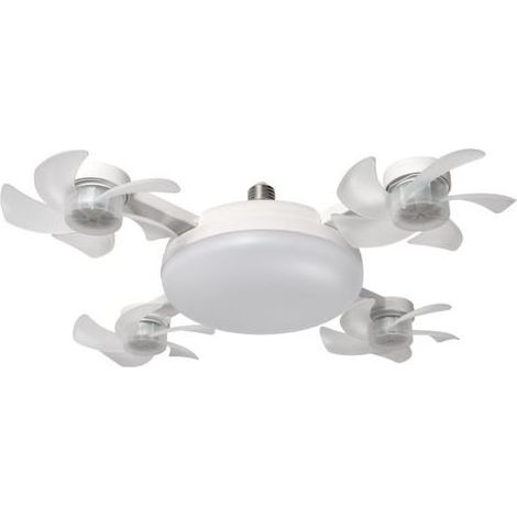 Ventilateur plafond LED E27 avec éclairage intégré, télécommande 3 vitesses chambre salon (1/5)