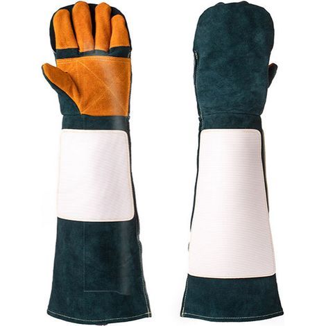 Professionelle, bissfeste Sicherheitshandschuhe, lang, dick, eng vernäht, schonende Handhabung beim Haustiertraining, 60 cm / 23,62 Zoll (1/5)