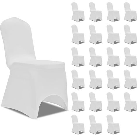 Housses élastiques de chaise Blanc 24 pcs (1/5)
