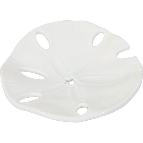 Seifenschale in Form eines Lotusblatts, weiß, 12,211,61,8 cm, eine runde, bohrfreie Badezimmerseifenschale mit Abflusssystem. (1/4)