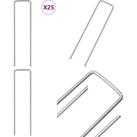 Bodenanker U-Form 25 Stk. 15x3,5 cm Verzinkter Stahl - Erdhaken - Gartenanker (1/5)