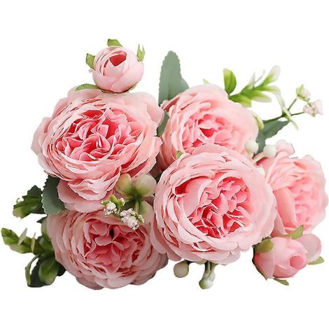 Tige de rose réaliste (1 pièce) - Accessoire de composition florale romantique pour mariage-30cm-Pink