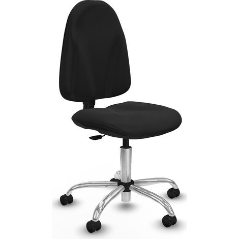 Algarra CP similpiel negro  base cromada ruedas engomadas 50mm