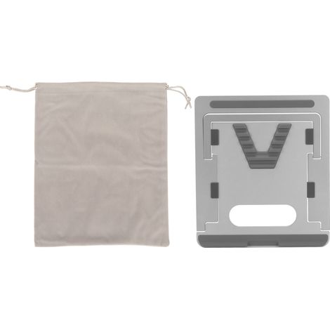Faltbarer Laptopständer aus Aluminium, höhenverstellbar, mit Wärmeableitung, Aussparungen für Laptops von 11 bis 15,6 Zoll, silbergrau (1/5)