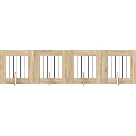 Hundetor mit Ständern 4 pcs Sonoma-Eiche 60 x 60 cm vidaXL