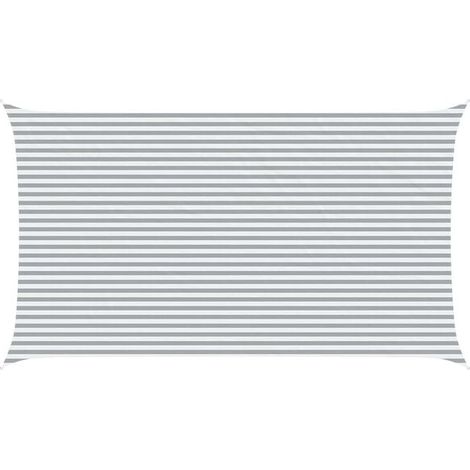 Voile d'ombrage gris clair et blanche, 7 m x 4 m (1/5)