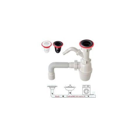 (2 pezzi, uno in bianco e uno in nero) Scarico a pavimento per cucina, bagno, doccia, scarico centrale, antiodore di riflusso - Crezuo