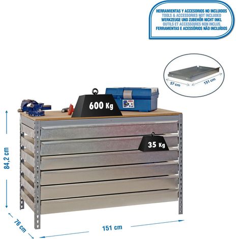 Simonrack SIMONWORK BT5 BOX6 Arbeitstisch grau