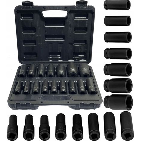 Schlagschrauber-Nüsse 1/2'' 10-32 mm Set 16-teilig (1/3)