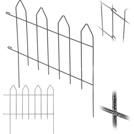Recinzione da giardino KADAX, recinzione per palizzata in metallo saldato, alta 100 cm (1/5)