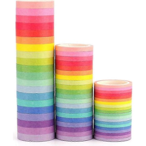 Lot de 60 rouleaux de ruban adhésif décoratif Washi, idéal pour emballer les cadeaux et décorer les fêtes. (1/5)