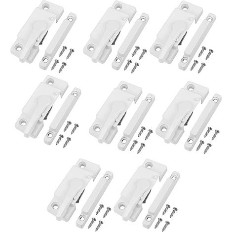 Lot de 8 verrous et loquets de fenêtre blancs pour la sécurité familiale et la protection contre le vol (1/5)