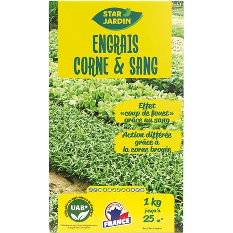 STAR JARDIN - Engrais azote corne sang desséché 1kg (1/3)