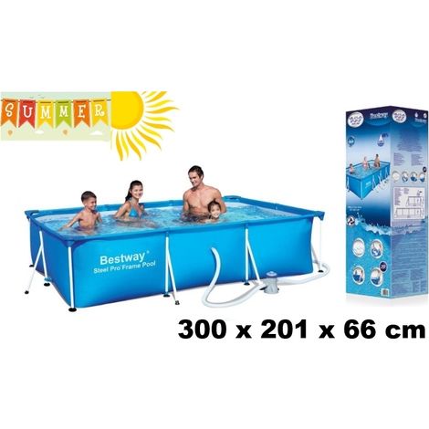 Piscina fuori terra rettangolare 300x201x66 BestWay - STEEL FRAME 300